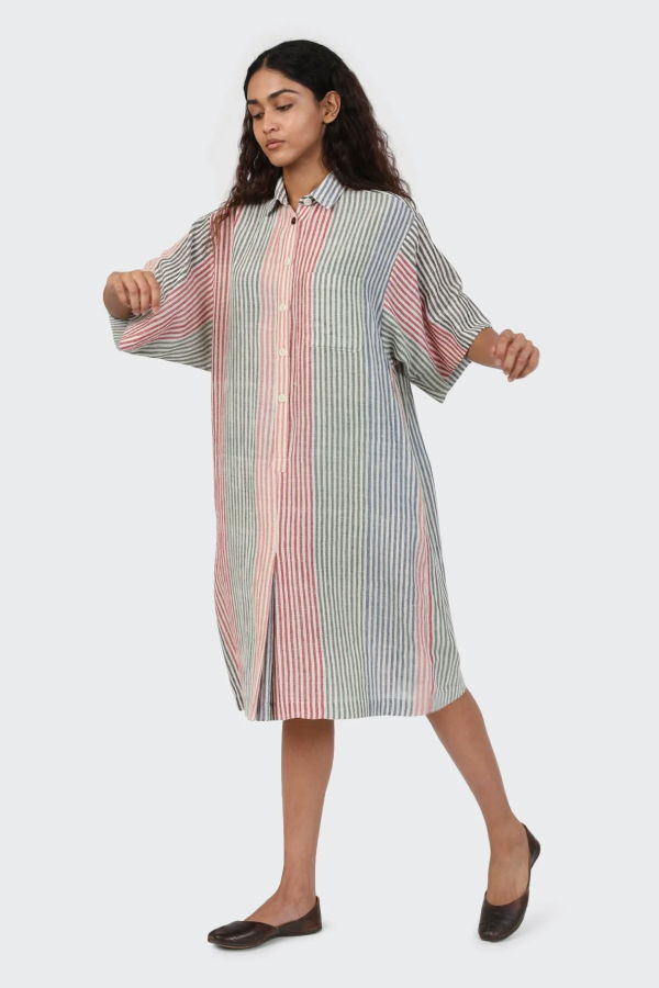Kardo June Handwoven Stripe Dress - Multi
