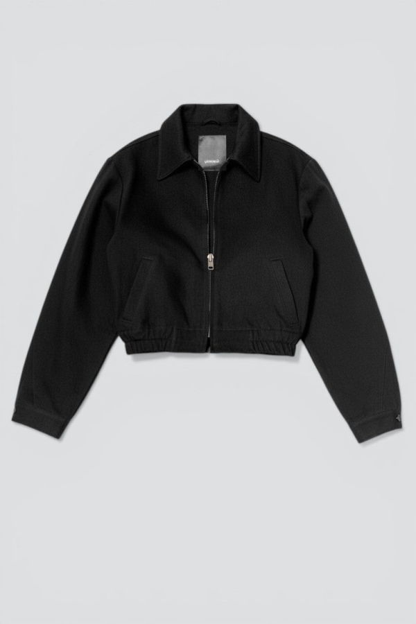 Assembly Black Denim Crop Zip Jacket
