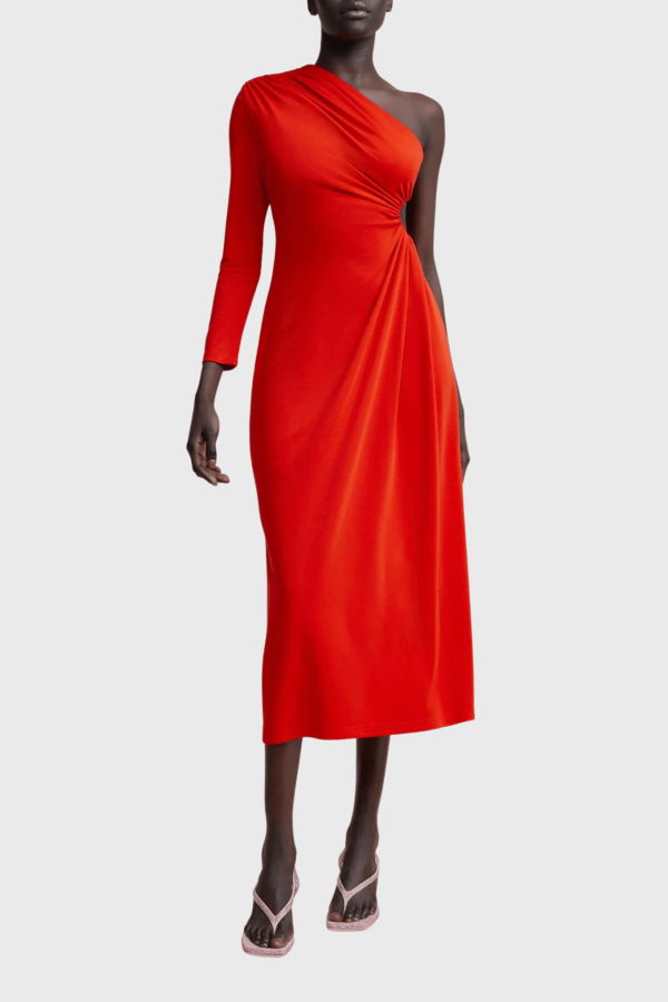 acler Stanmore One Shoulder Dress - Scarlet