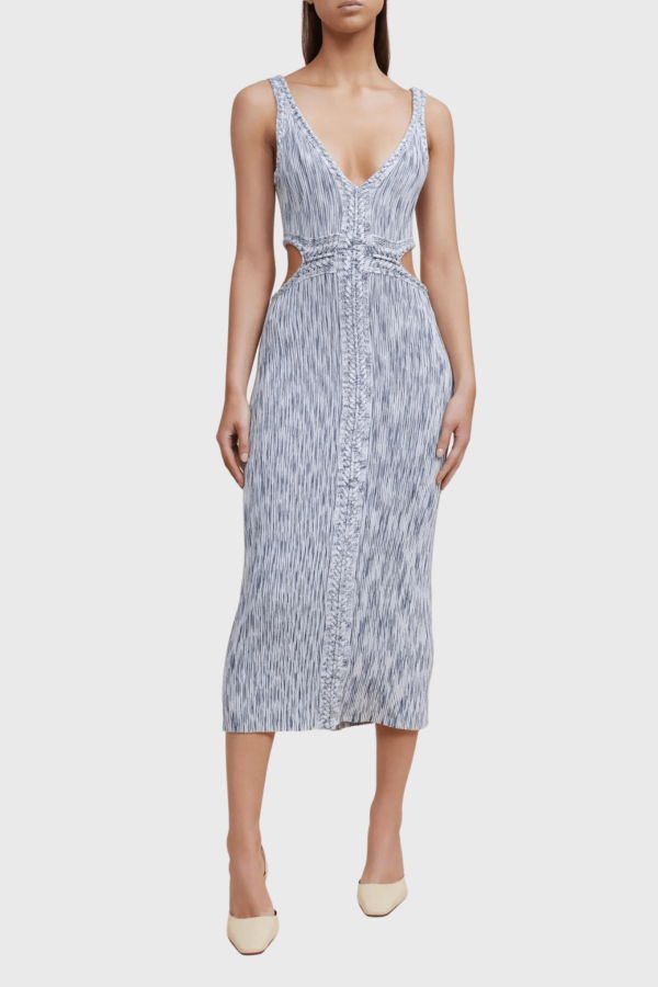 acler Uplands Midi Knit Dress - Cloud Blue