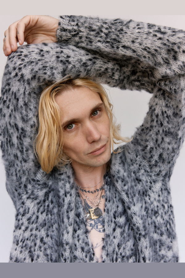 Marni Black & White Brushed Alpaca Boucle Cardigan