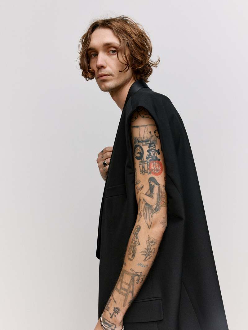 MM6 Maison Margiela Oversized Sleeveless Tuxedo Jacket