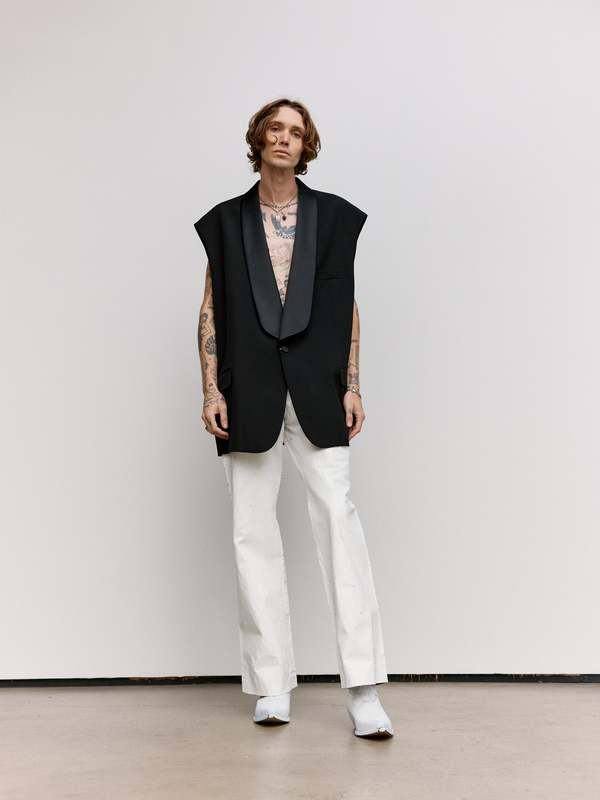 MM6 Maison Margiela Oversized Sleeveless Tuxedo Jacket