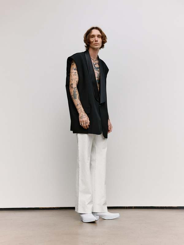 MM6 Maison Margiela Oversized Sleeveless Tuxedo Jacket