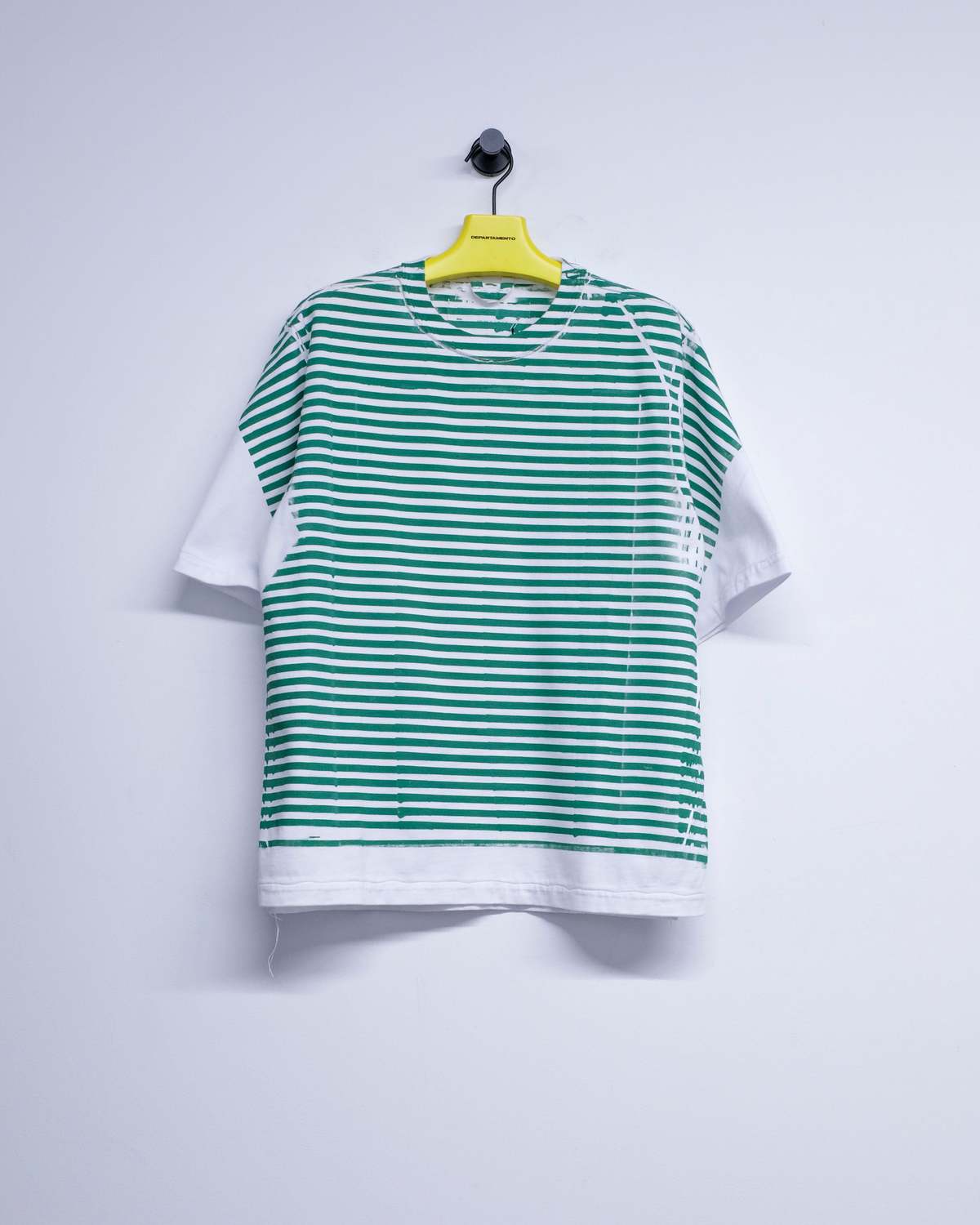 Camiel Fortgens Green & White Stripe Cotton Big Tee - Image 1 of 2