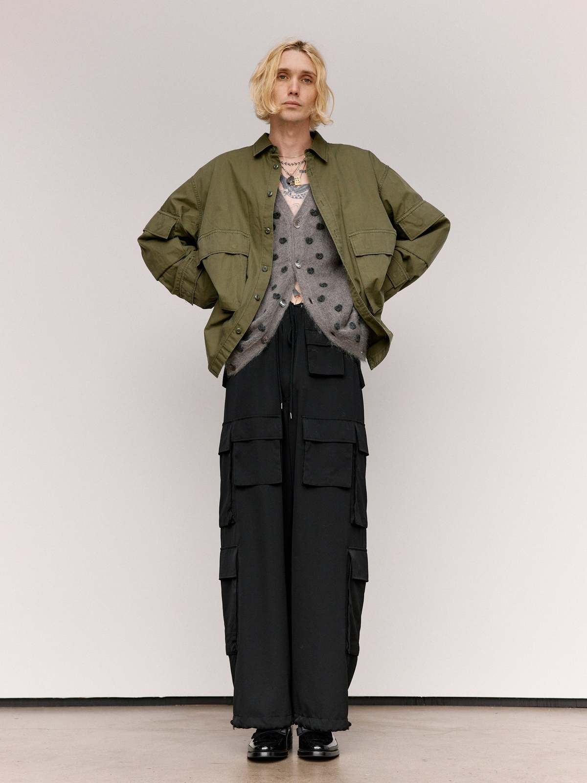 TAKAHIROMIYASHITA The Soloist. Cotton B.D.U Shirt - Olive - Image 1 of 11