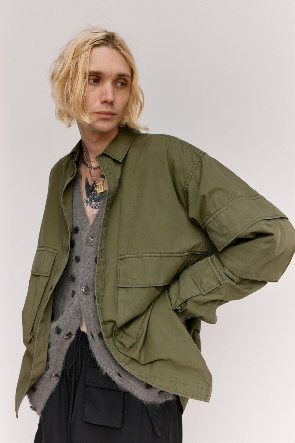 TAKAHIROMIYASHITA The Soloist. Cotton B.D.U Shirt - Olive