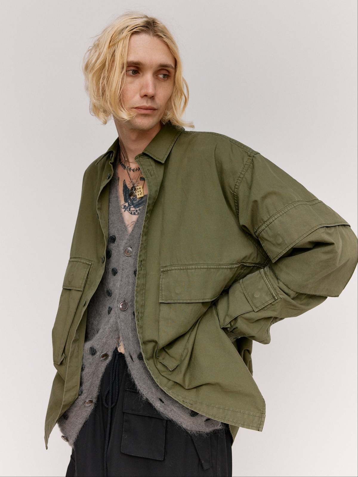 TAKAHIROMIYASHITA The Soloist. Cotton B.D.U Shirt - Olive - Image 2 of 11