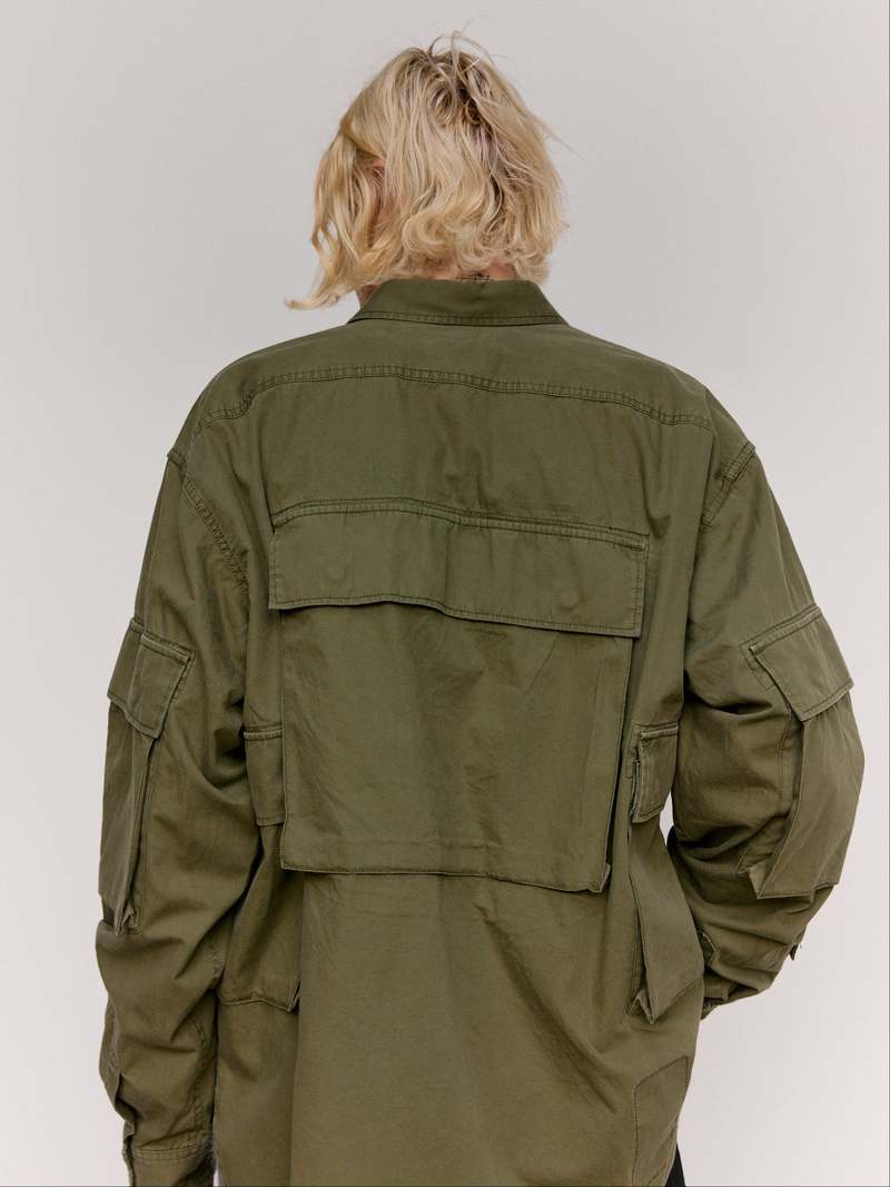 TAKAHIROMIYASHITA The Soloist. Cotton B.D.U Shirt - Olive