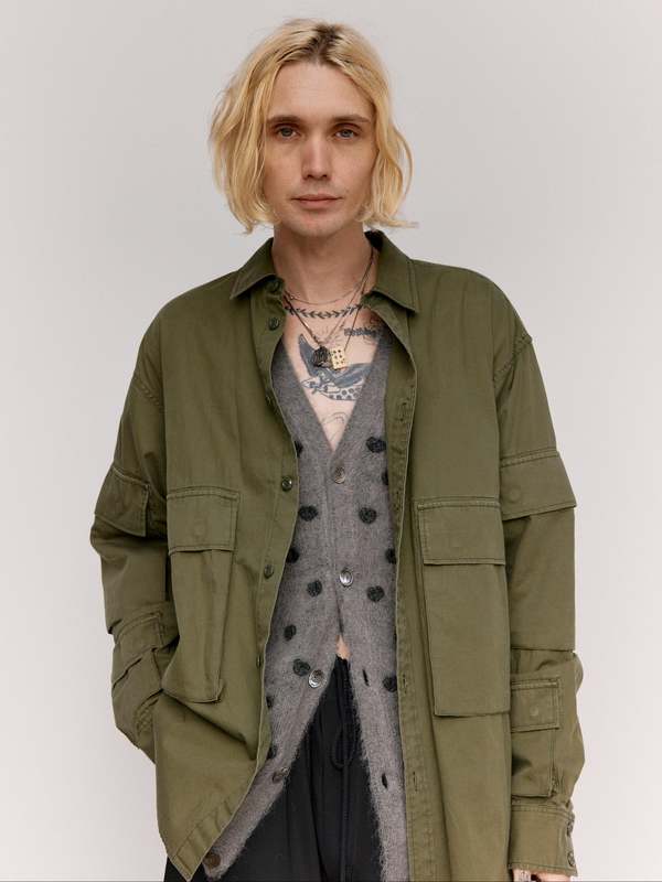 TAKAHIROMIYASHITA The Soloist. Cotton B.D.U Shirt - Olive