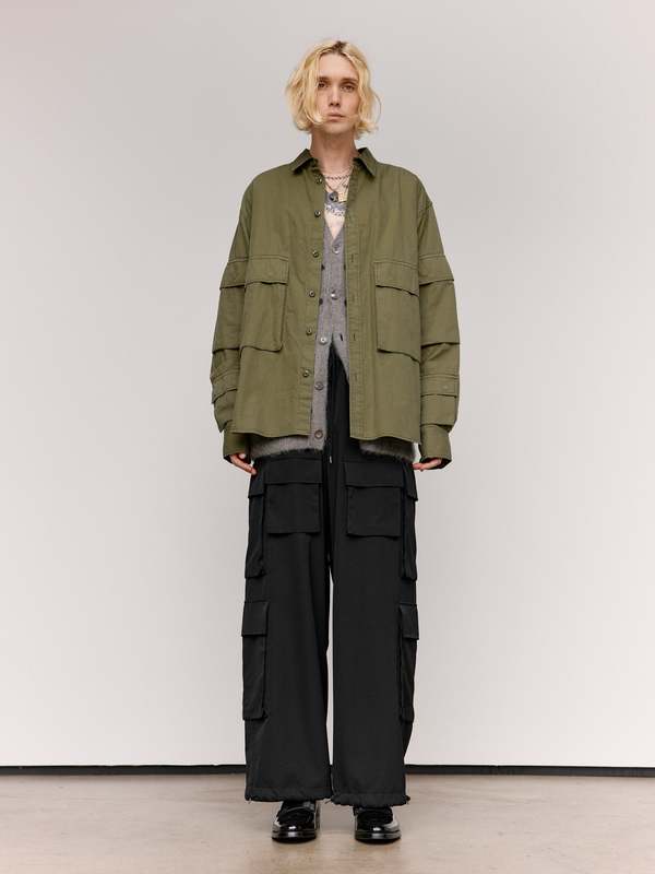 TAKAHIROMIYASHITA The Soloist. Cotton B.D.U Shirt - Olive