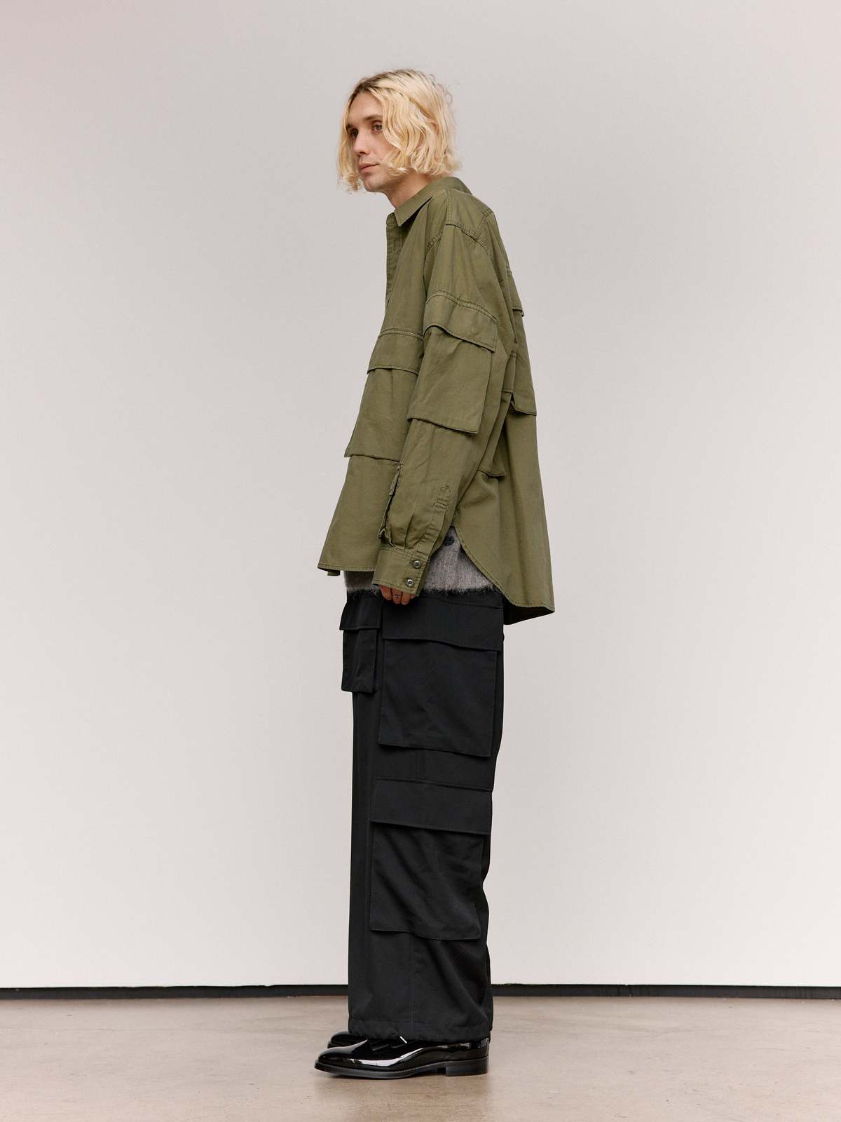 TAKAHIROMIYASHITA The Soloist. Cotton B.D.U Shirt - Olive - Image 7 of 11