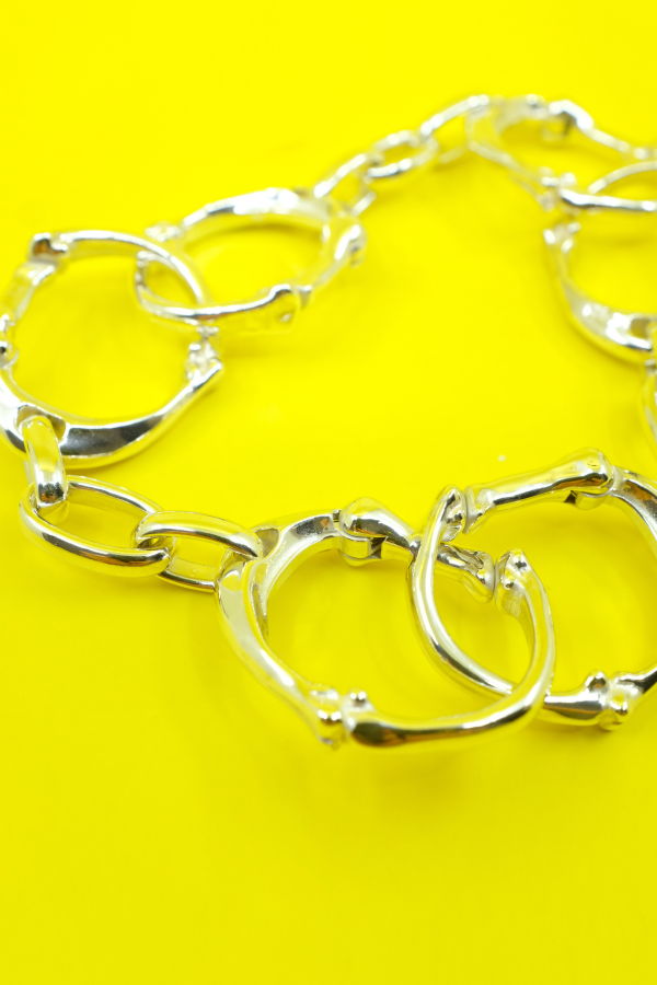 TAKAHIROMIYASHITA The Soloist. Small Silver Bone Shaped Carabiner Bracelet