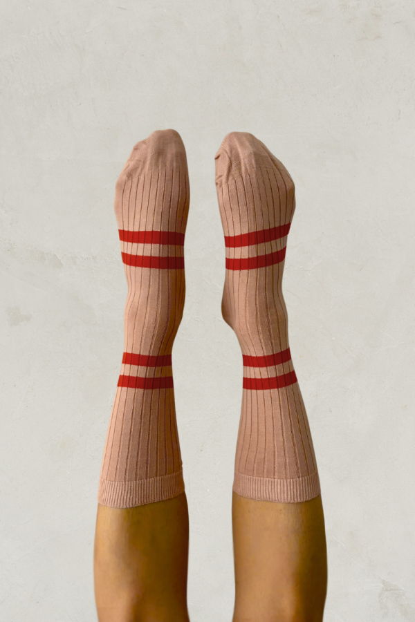 Escuyer Striped Socks - Pink & Orange