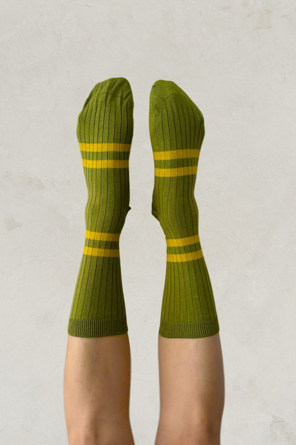 Escuyer Striped Socks - Yellow & Green