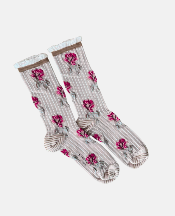 Exquisite J Rococo Flowers Socks - Earth & Rose