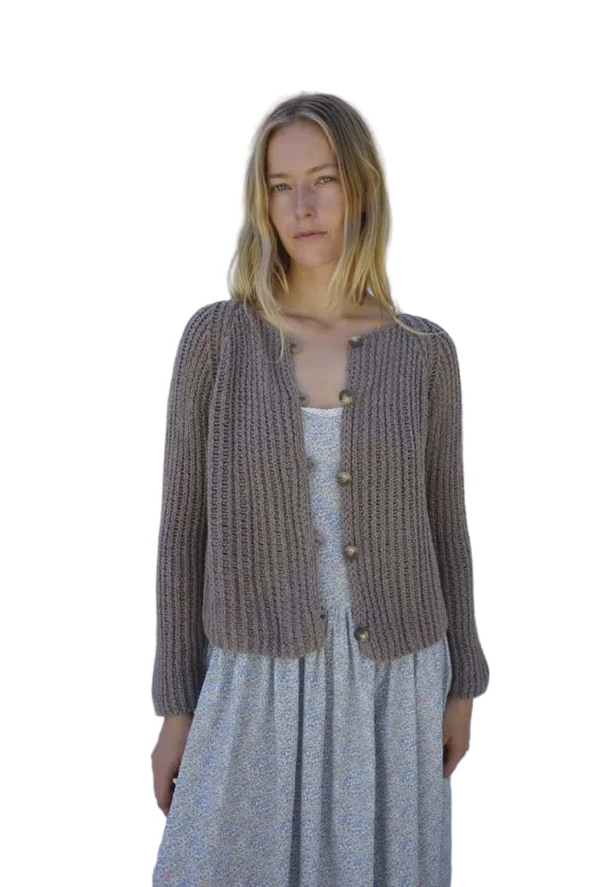 Emma Rothkopf Cleo Cardigan - Stone - Image 1 of 4