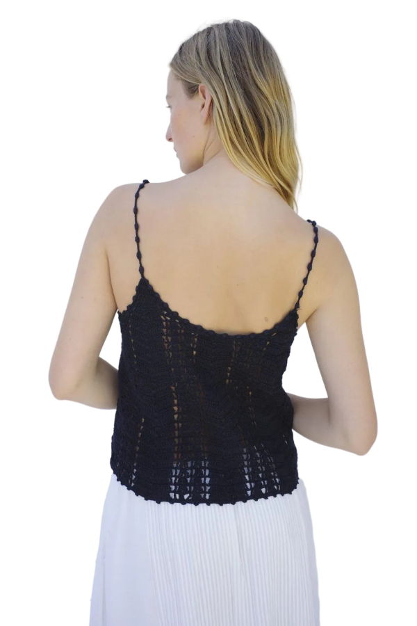 Emma Rothkopf Karina Crochet Camisole - Navy