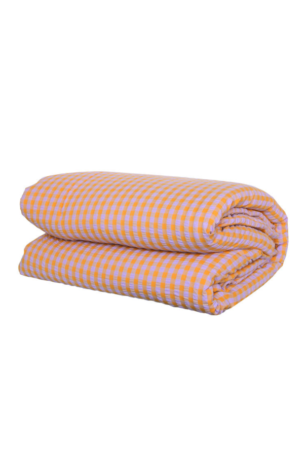 Mosey Me Kumquat Bloom Seersucker Quilt Cover