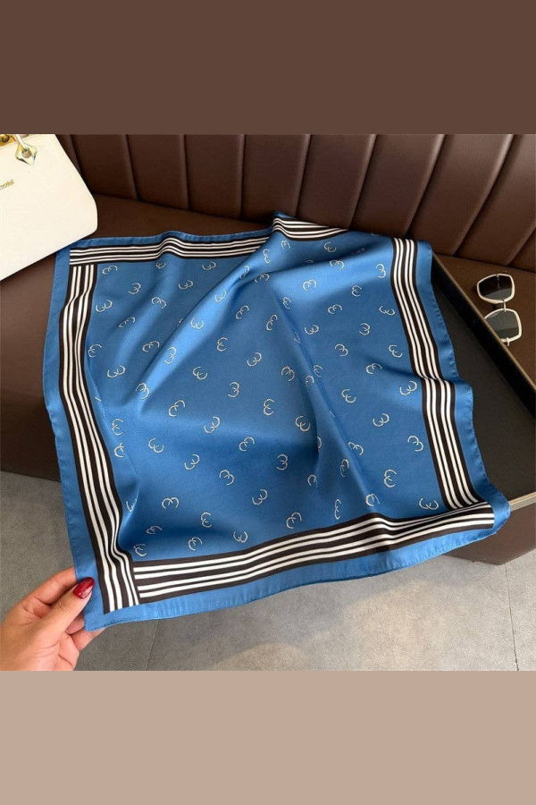 Sheer Trend Fox Hunter's Square Scarf - Blue