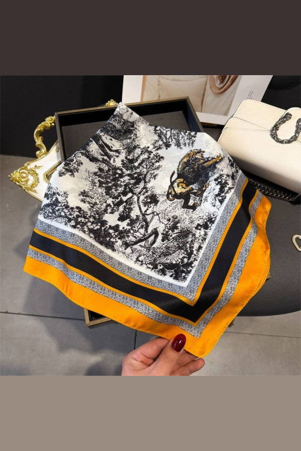 The Collective Park City Safari Scene Square Scarf - Yellow