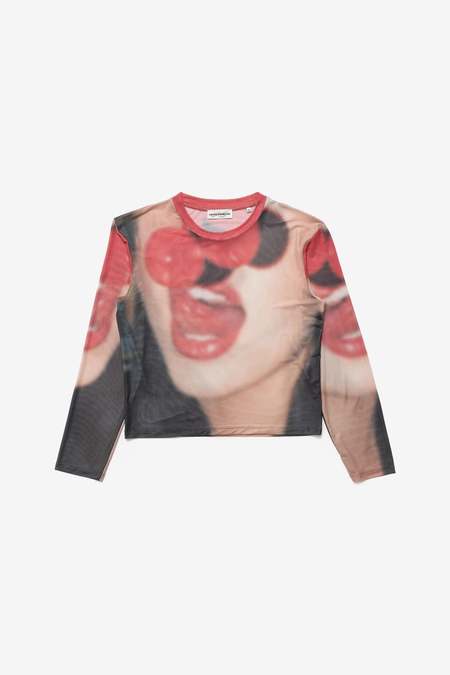 Carne Bollente Souvenirs From Paris Cropped Long Sleeve Tee