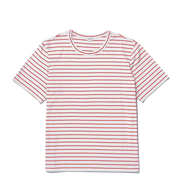 Kule The Modern Tee - White/Poppy Pinstripe