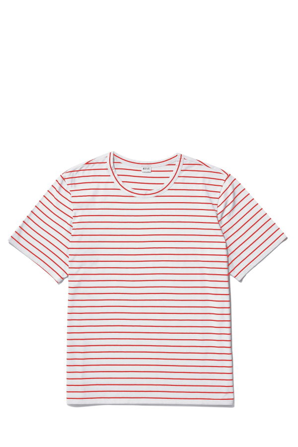 Kule The Modern Tee - White/Poppy Pinstripe