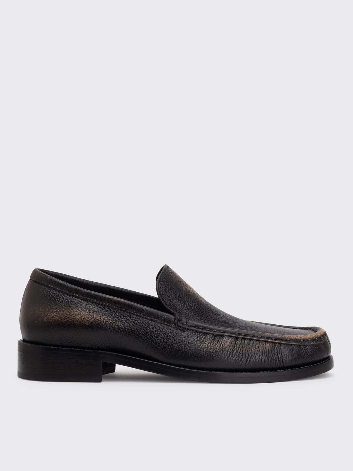 Acne Studios Leather Loafers - Beige/Black - Image 1 of 4