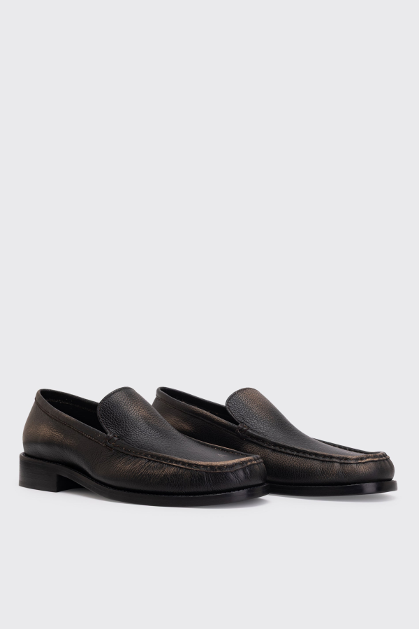Acne Studios Leather Loafers - Beige/Black