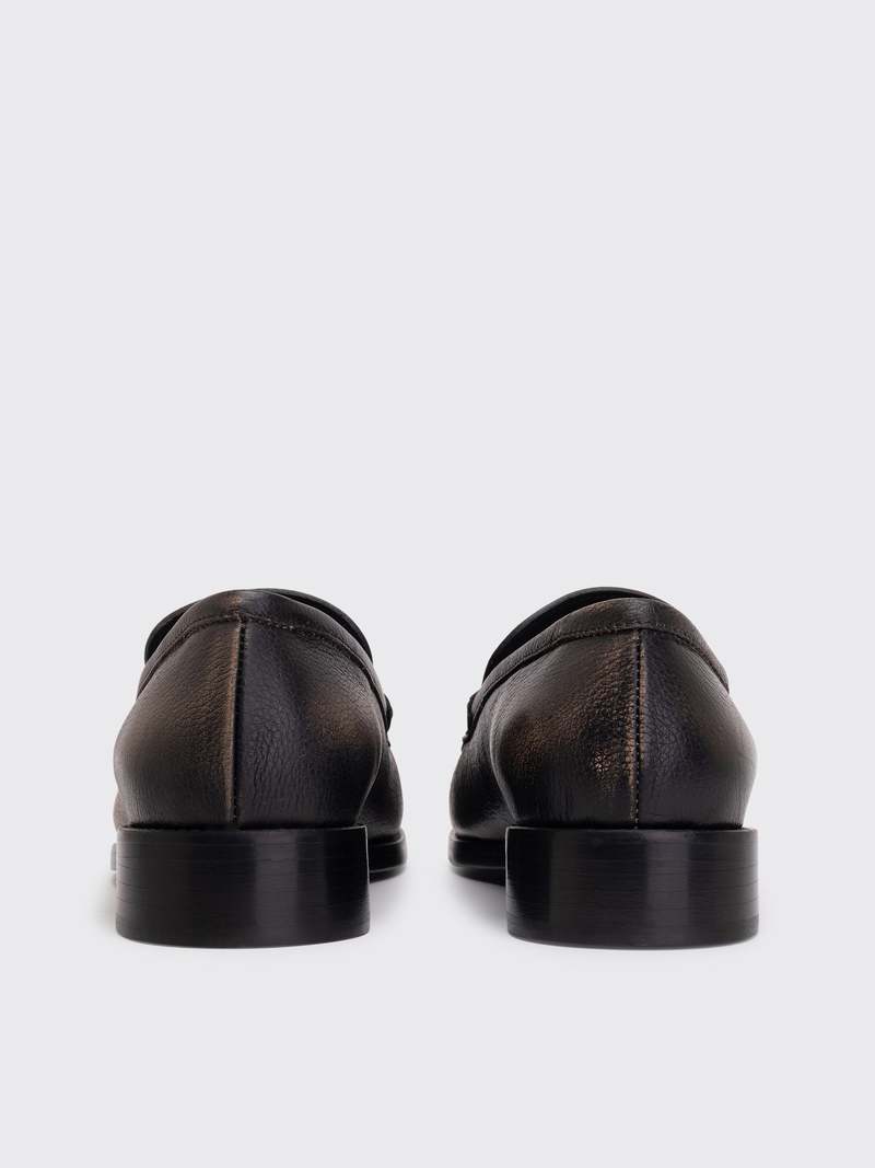 Acne Studios Leather Loafers - Beige/Black