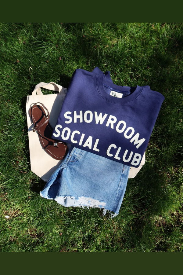 Gym Class Surfers Showroom Social Club Sweatshirt - Navy