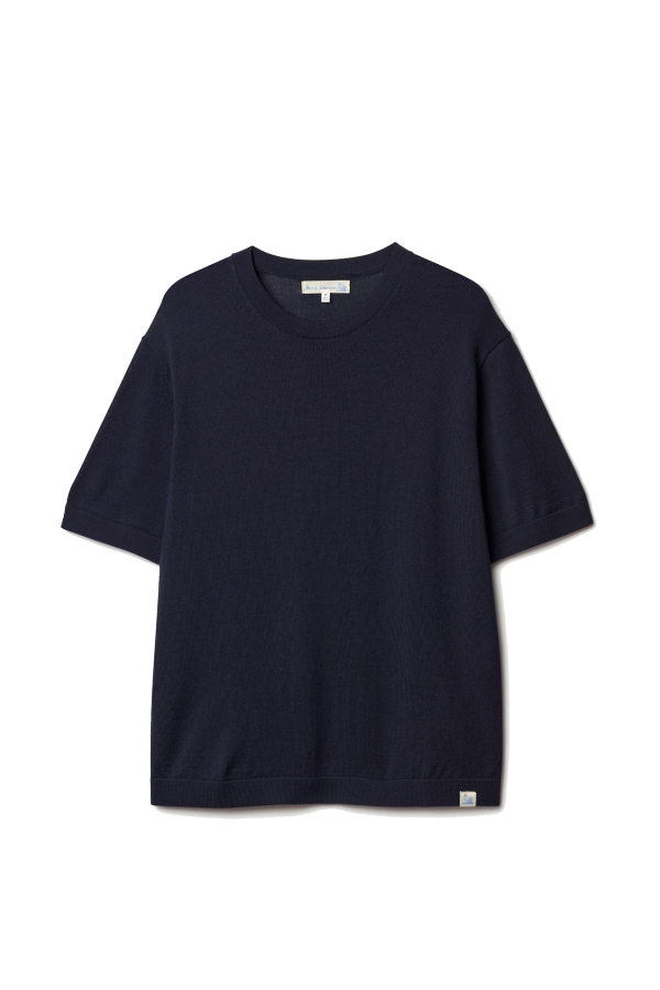 Merz b. Schwanen Refined Knitted Merino Wool T-Shirt
