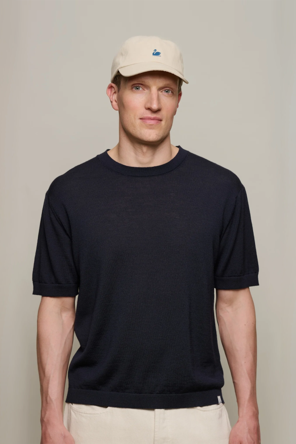 Merz b. Schwanen Refined Knitted Merino Wool T-Shirt