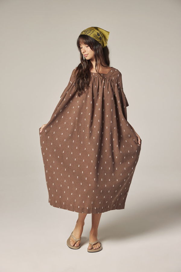 amente Jacquard Pull Over Dress - Mocha