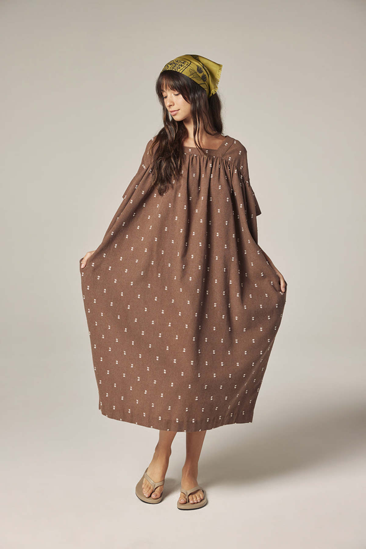 amente Jacquard Pull Over Dress - Mocha - Image 1 of 10