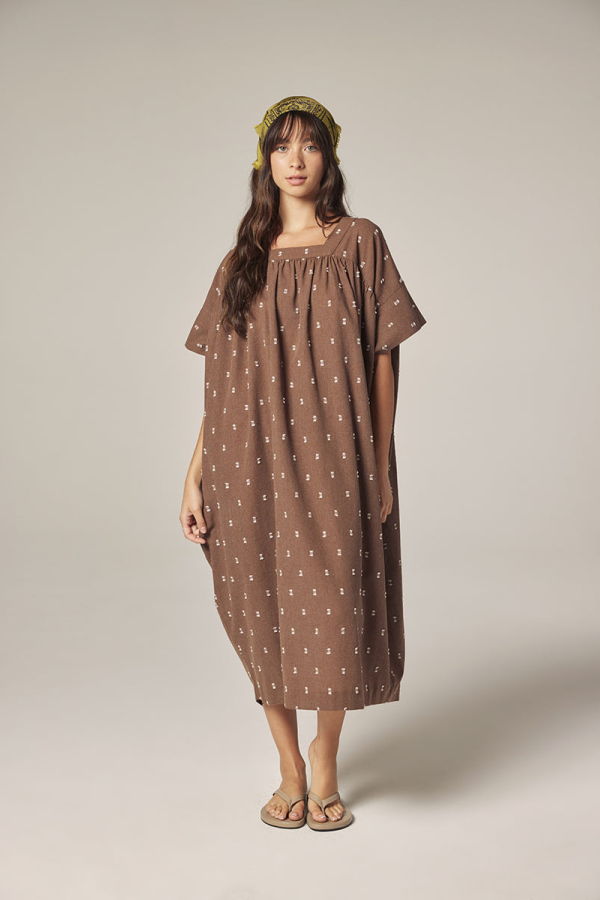amente Jacquard Pull Over Dress - Mocha