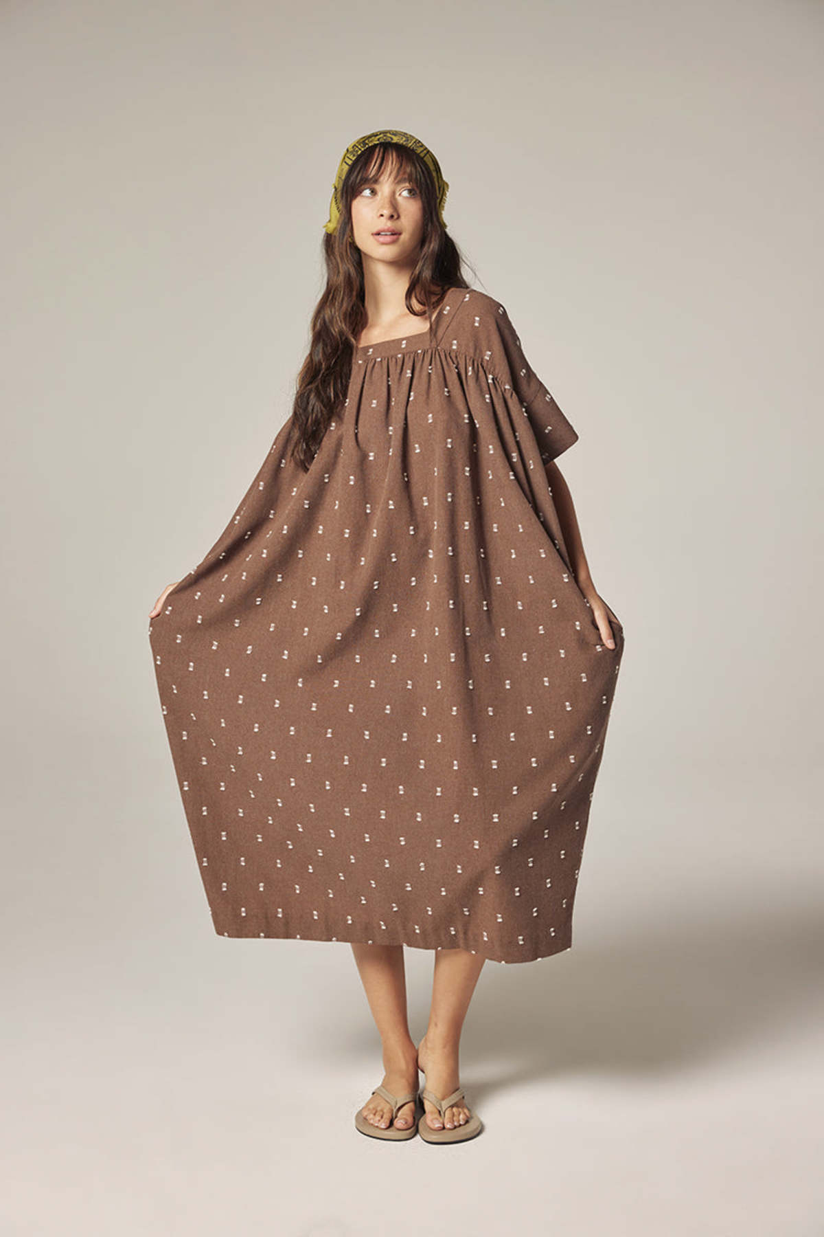 amente Jacquard Pull Over Dress - Mocha - Image 3 of 10