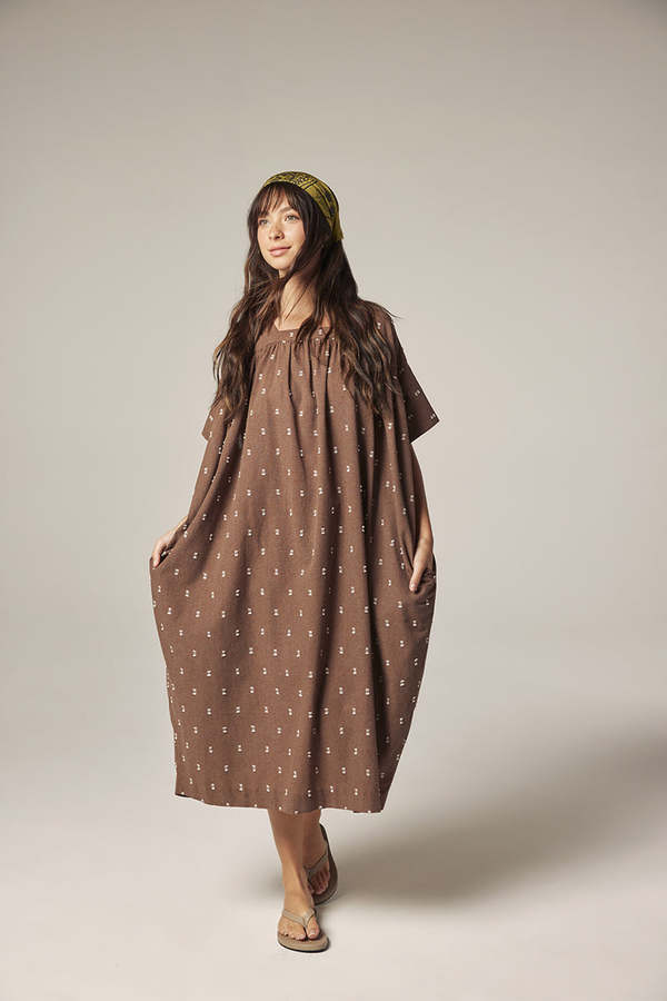 amente Jacquard Pull Over Dress - Mocha