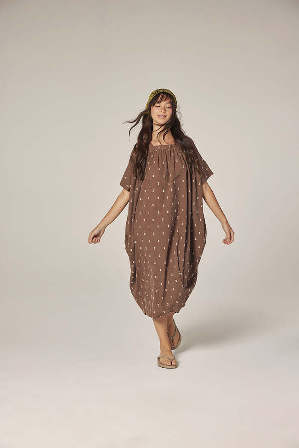 amente Jacquard Pull Over Dress - Mocha