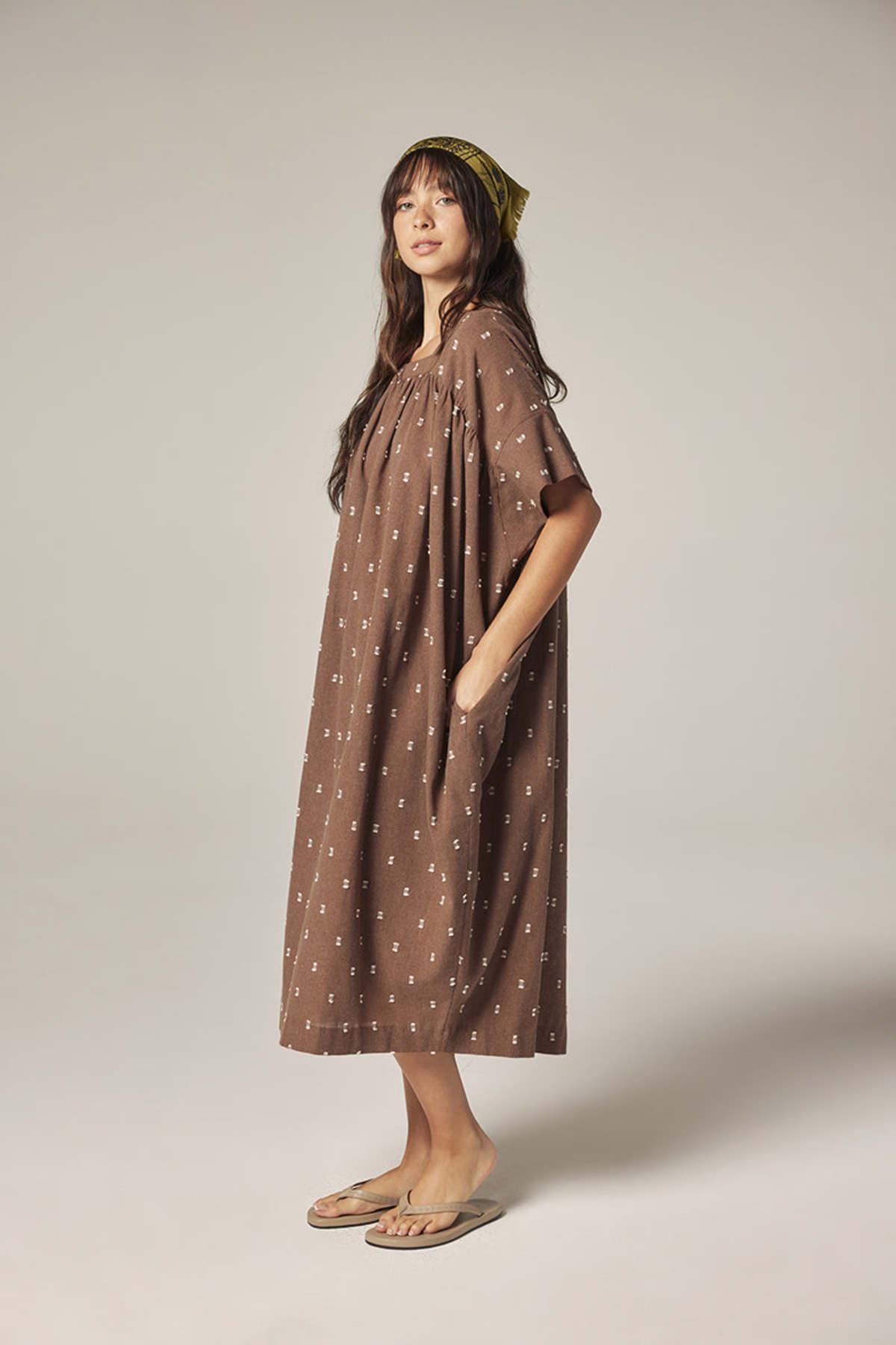 amente Jacquard Pull Over Dress - Mocha - Image 8 of 10
