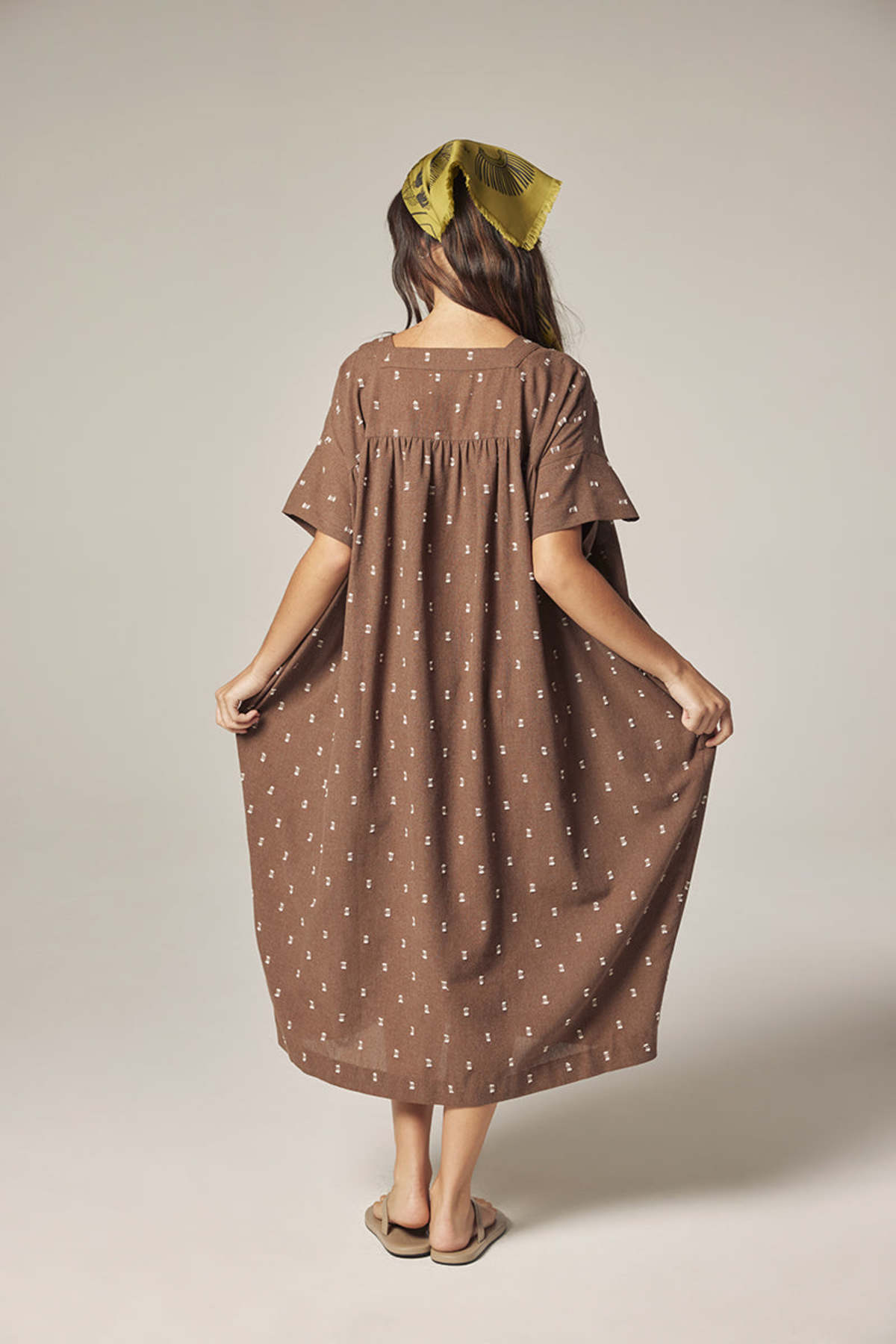 amente Jacquard Pull Over Dress - Mocha - Image 9 of 10