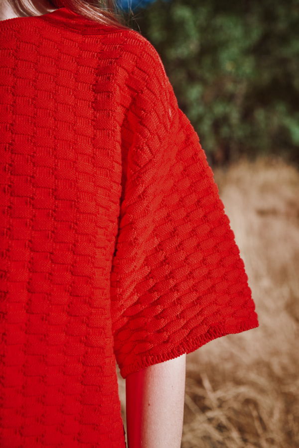 L'ENVERS Sidonie Basketweave-Knit Tee in Organic Cotton