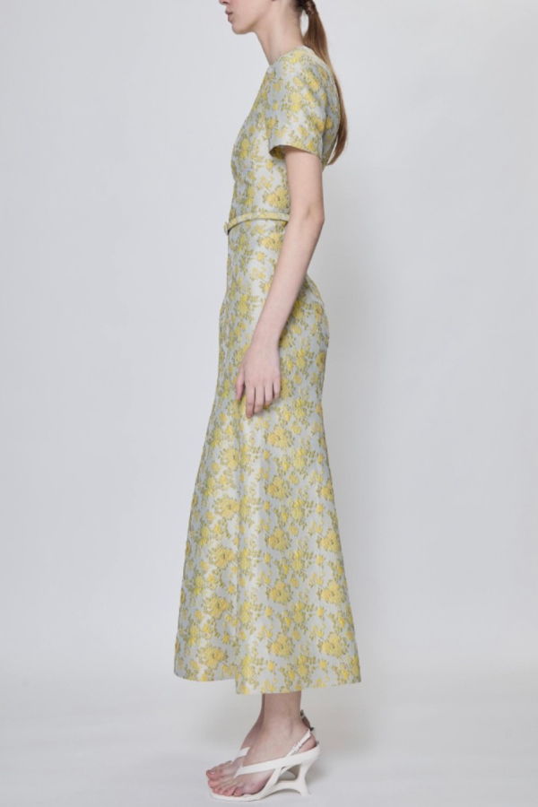 Jonathan Simkhai Caraline Jacquard Midi Dress - Buttercream