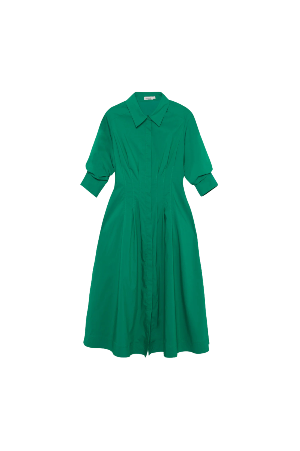 Jonathan Simkhai Jazz Pintuck Midi Dress - Kelly Green