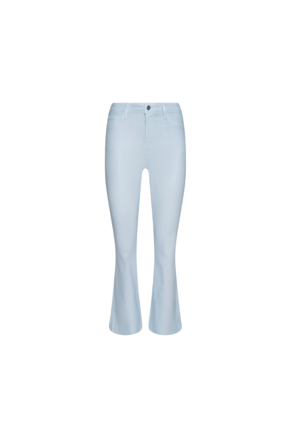 L'agence Kendra H/R Crop Flare Jean - Pale Mist Blue Coated