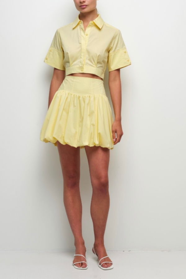 Jonathan Simkhai Pippa Bubble Mini Skirt - Buttercream
