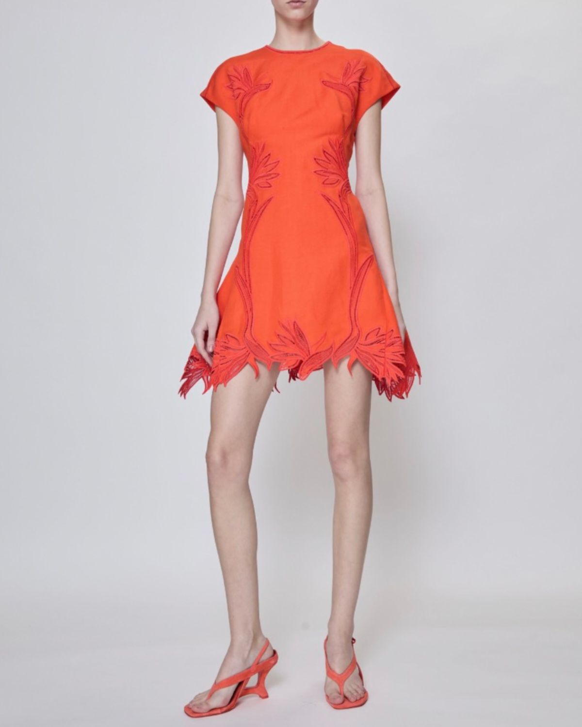 Jonathan Simkhai Raquel Embroidered Mini Dress - Lobster - Image 1 of 3