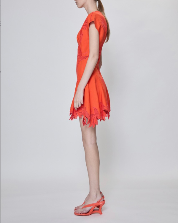 Jonathan Simkhai Raquel Embroidered Mini Dress - Lobster