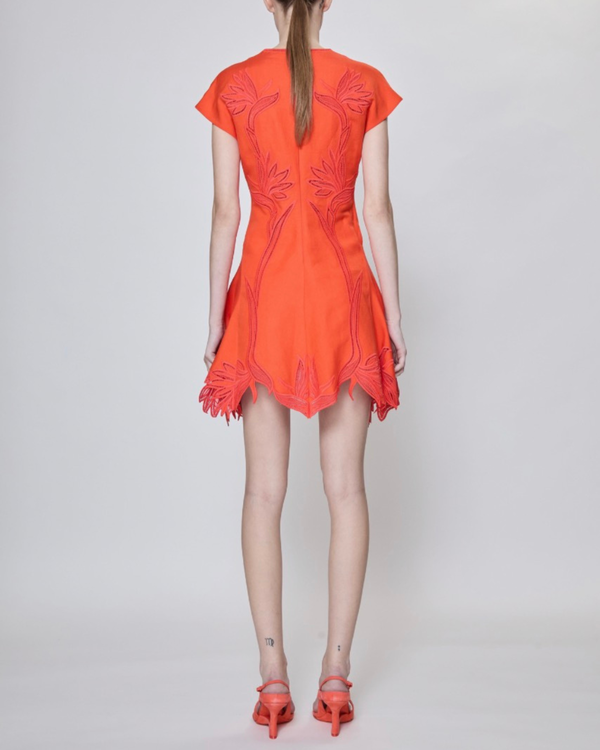 Jonathan Simkhai Raquel Embroidered Mini Dress - Lobster